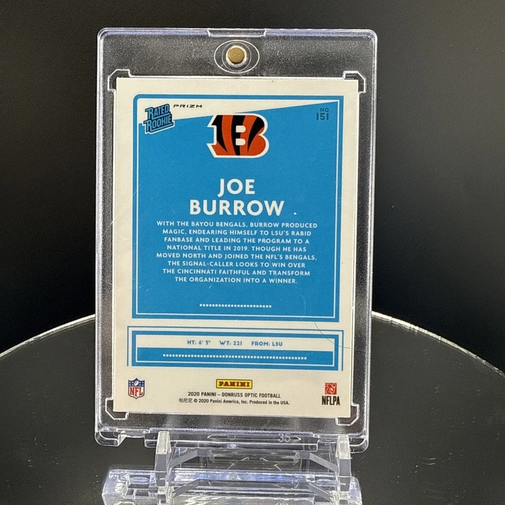2020 Joe Burrow Panini Donruss Optic PURPLE SHOCK Rated Rookie RC SP MINT #151